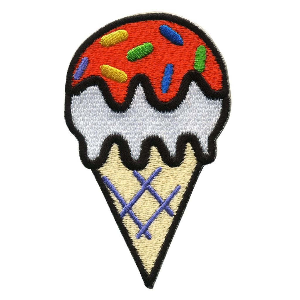 Aufnäher - Eis - Eistüte orange - Patch