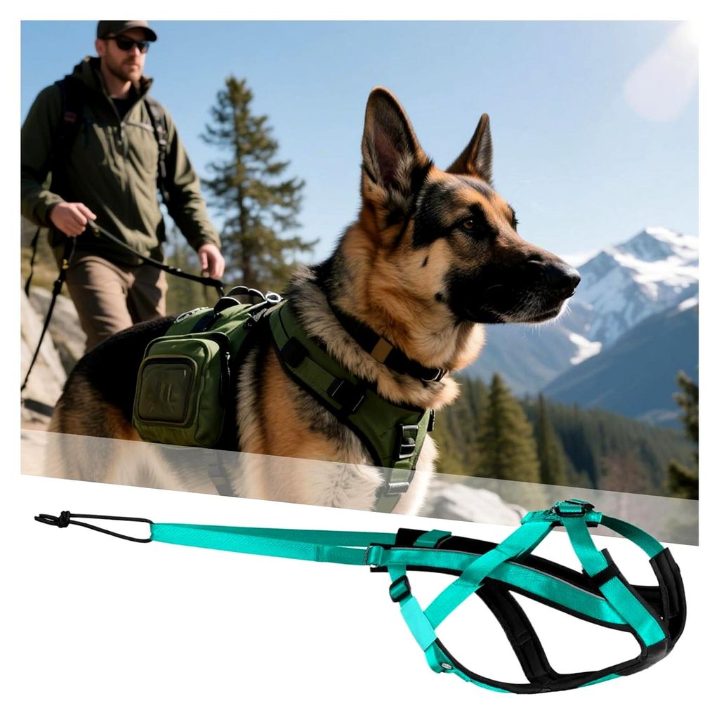 Hundeschlittengeschirr für Outdoor-Hunde | Reflektierendes Geschirr mit verstellbarem Riemen für Übungen, Sport, Training und Outdoor-Aktivitäten