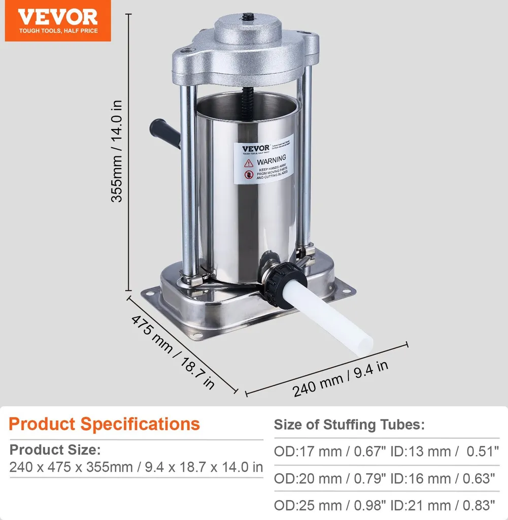 Macchina per Salsicce Manuale 2L Verticale | Inox 304 Professionale - 7