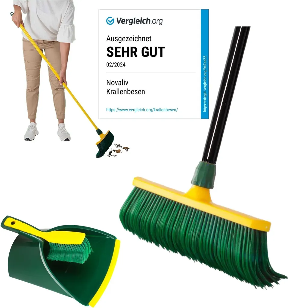 Set Scopa Novaliv da Campeggio e Giardino 40cm | Scopa ad Artiglio