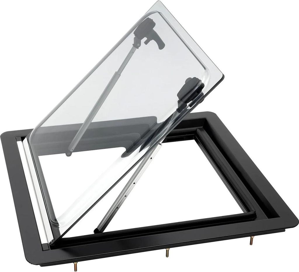 Wohnwagen/Wohnmobil Fenster - Einbaumaß 450×500 mm - 70° Öffnungswinkel - Sonnenschutz & Insektenschutzgitter - Für Wandstärke 25–35 mm - A...