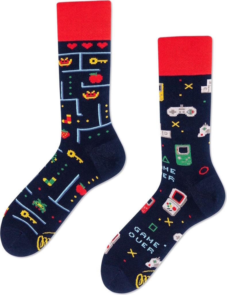 Game Over Many Mornings Socken für Gamer in 35-38 im Paar Produktbild 