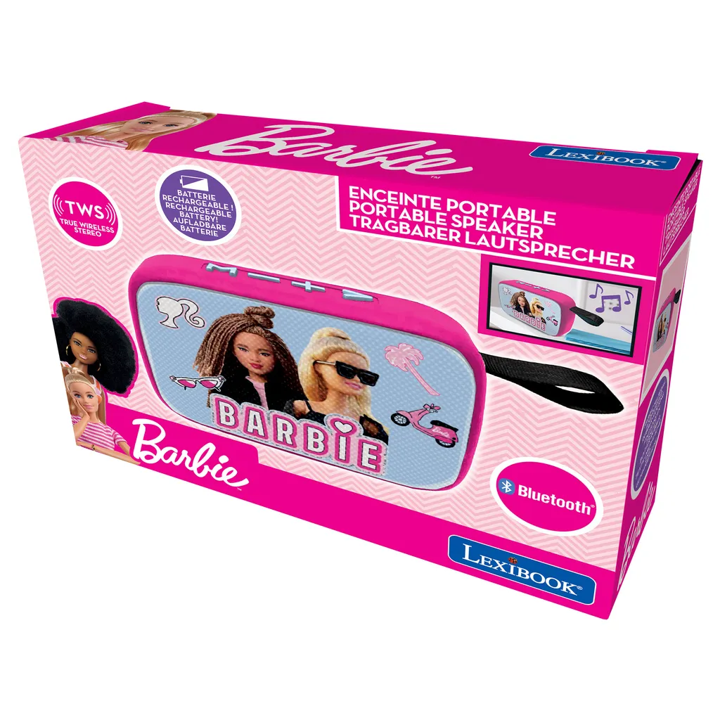 Mini enceinte portable Barbie Lexibook pour écouter la musique partout