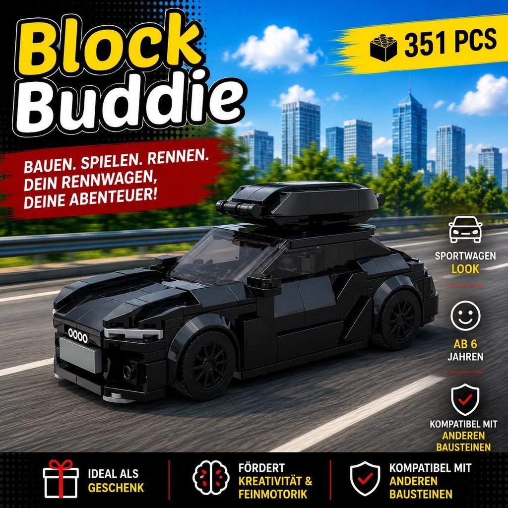BlockBuddie™ RS6 inspiriertes - 351 Teile - Auto Rennwagen Produktbild 