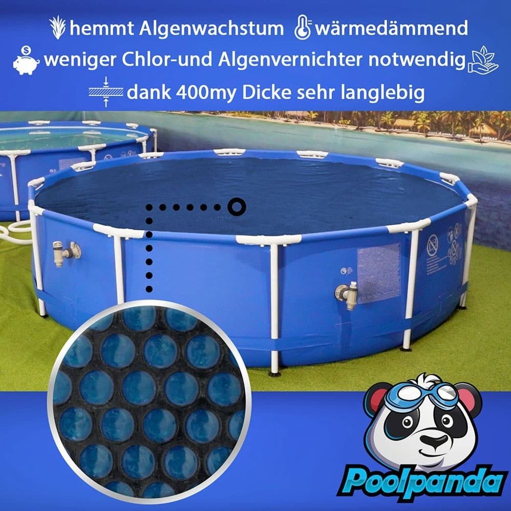 Poolpanda Premium Solarfolie Ø 366 cm rund | Stärke 400 µm Produktbild 3
