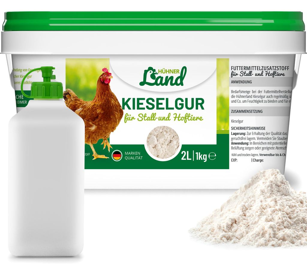 HÜHNER Land Kieselgur, Kieselgur für Hühner 1 kg – reines Produktbild 