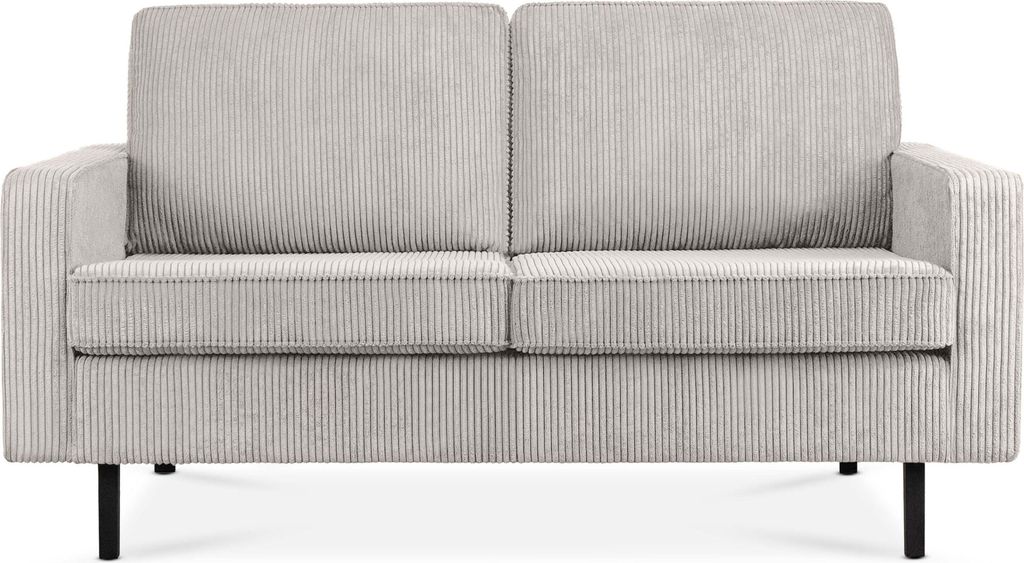 KONSIMO 2-Sitzer Klassische Sofas mit Armlehnen "INVIA", Creme, Feinkord-Stoff, Vintage, 164x87x98cm