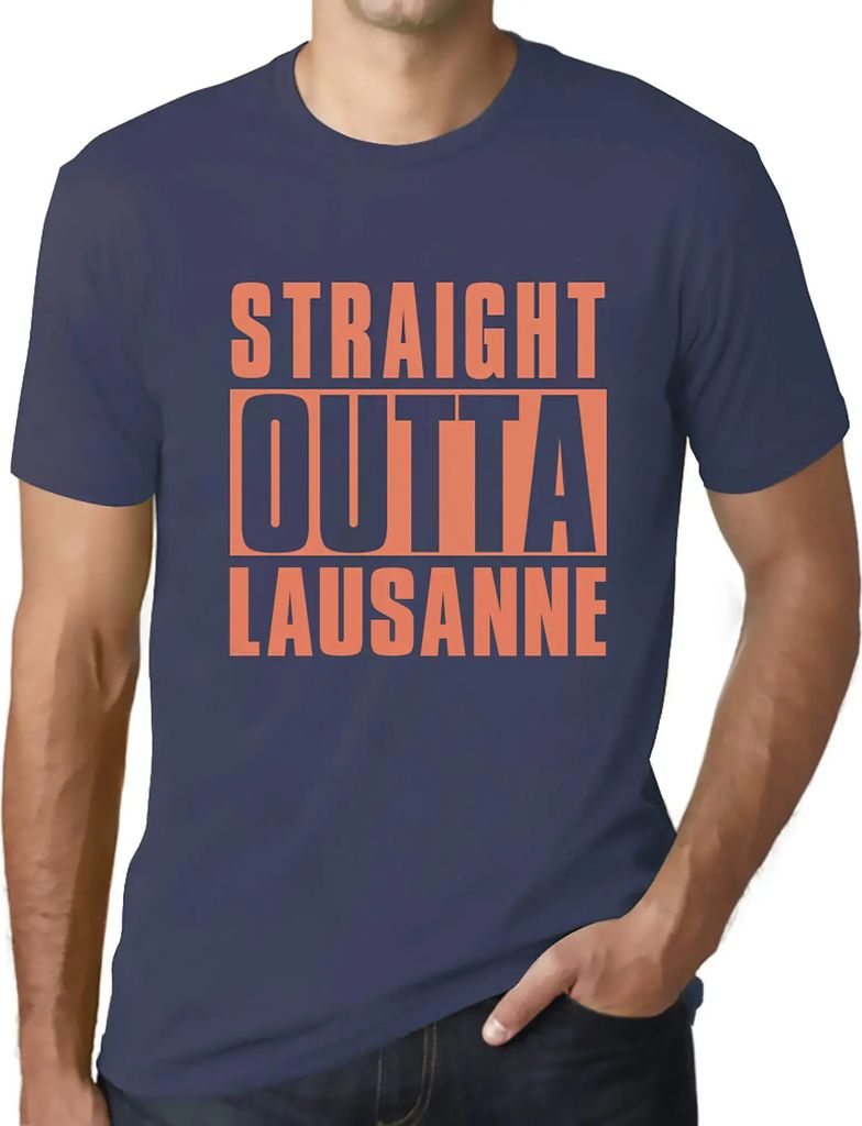 Herren Grafik T-Shirt Direkt aus Lausanne – Straight Outta Lausanne – Öko-Verantwortlich Vintage Jahrgang Kurzarm Lustige Druck Geburtstag Ges...