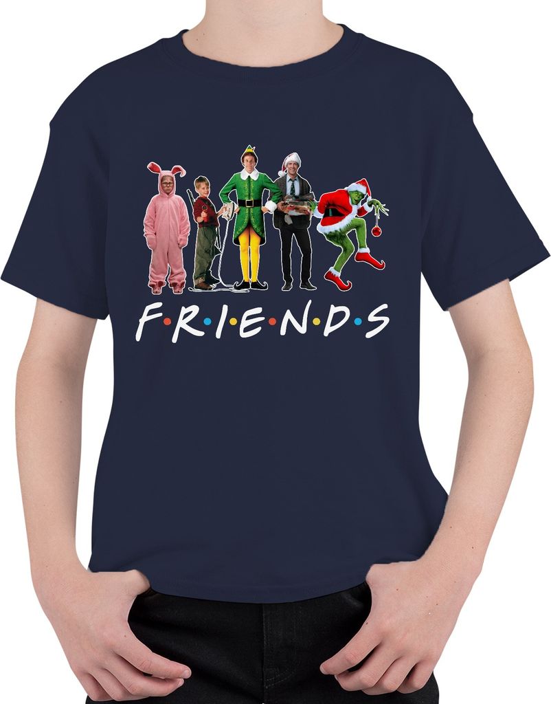 Friends Weihnachtsfilme Grinch Buddy der Weihnachtself - Weihnachten Christmas Xmas Uni Kinder T-Shirt, Navy, 152