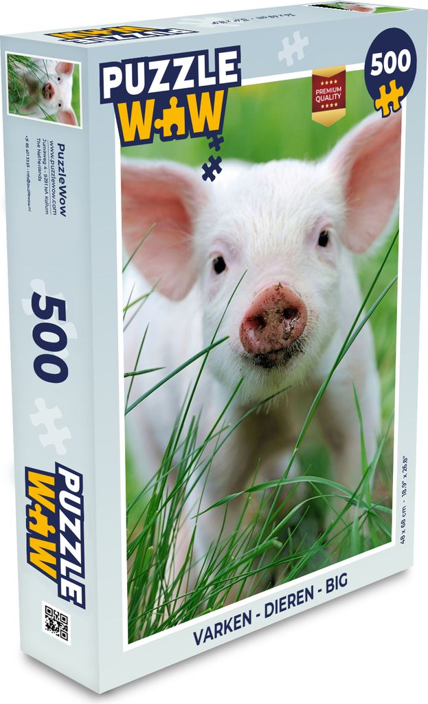 MuchoWow Puzzle 500 Teile Schwein - Tiere - Groß - Denken - Spiel - Toy