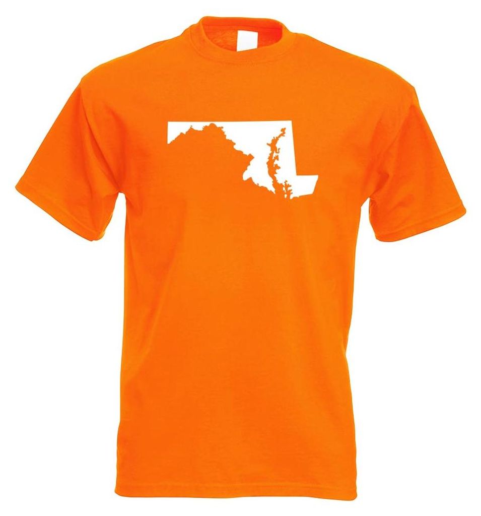 Kiwistar - T-Shirt - orange - USA - Bundesstaat - Maryland Herren Funshirt Bedruckt Design Sprüche Spruch Motive - mit Motiv Bedruckt - Funshirt D...