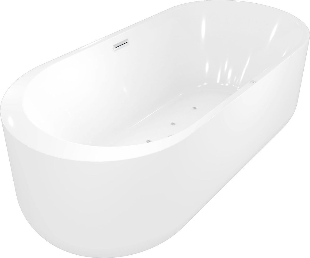 freistehende Badewanne Wanne F16 170x80cm Whirlpool mit Luftmassage