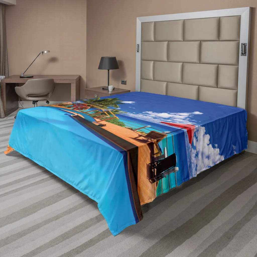 Drap de lit thème Lieu de Villégiature pour une décoration tropicale