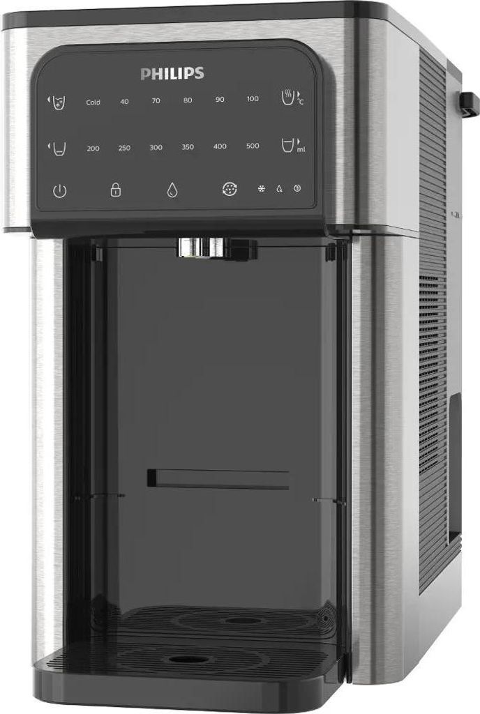 A front view of a Philips hot water dispenser on a white background.