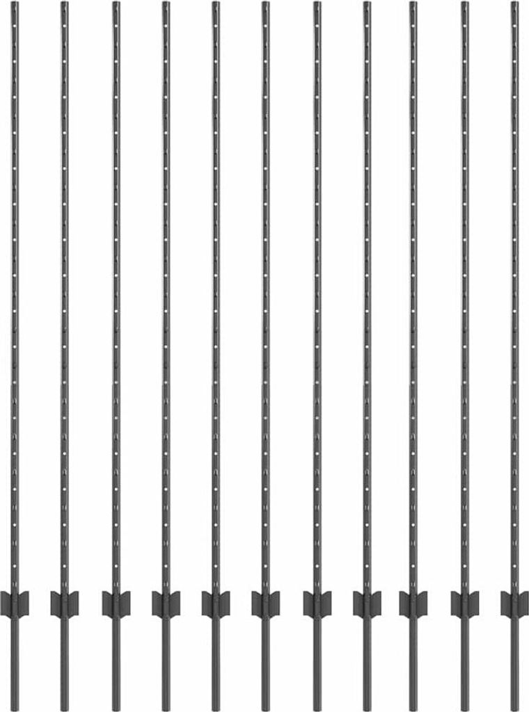 vidaXL Zaunpfosten 11 pcs Grau 160 cm Stahl