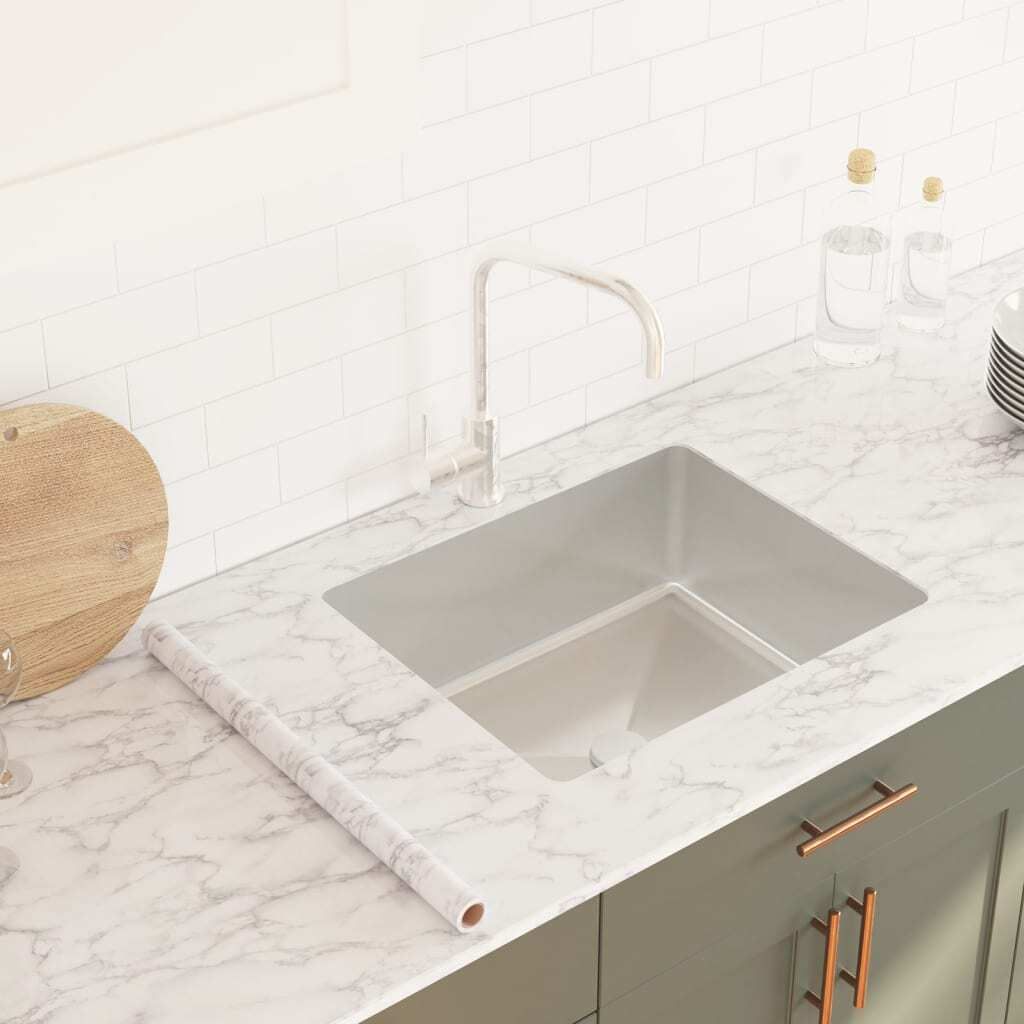 "Black Friday" Möbelfolie Selbstklebend Marmorweiß 90x500 cm PVC - Bastelfolien CC64