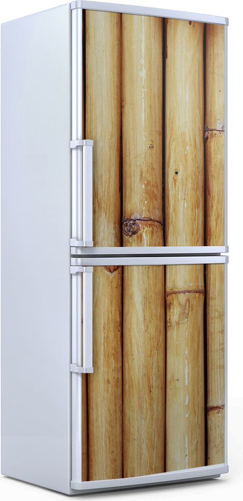 Kühlschrankdekoration 70x180 cm Aufkleber auf dem Kühlschrank - Natürlich Bambus Zaun