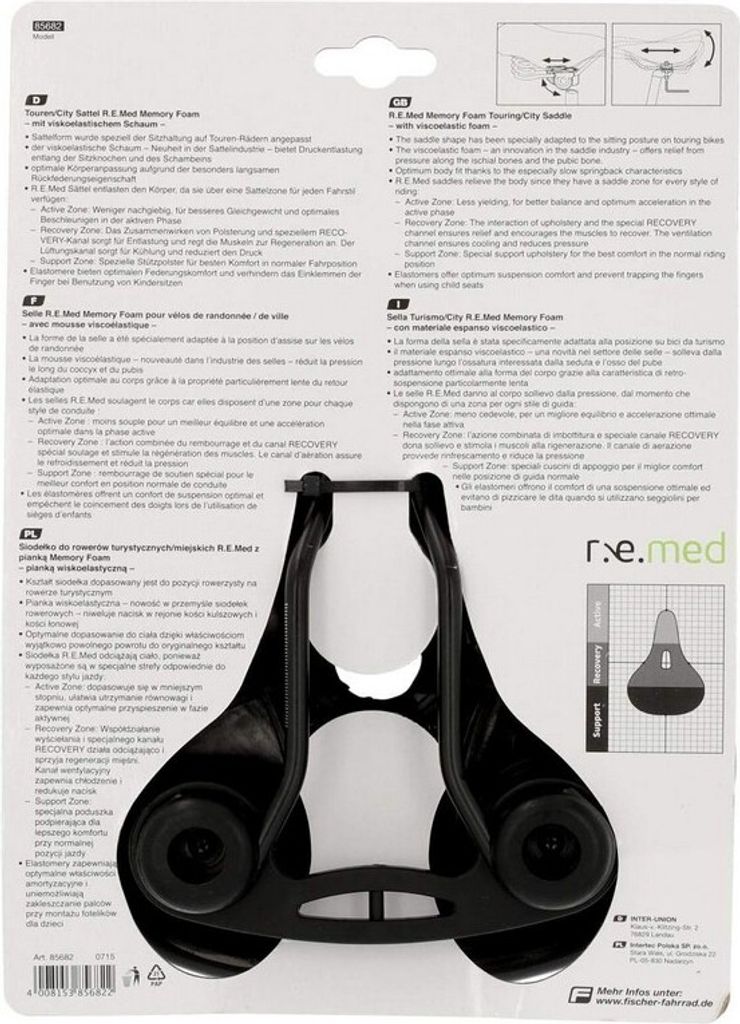 Siodełko rowerowe turystyczne FISCHER R.E.Med Memory Foam Zdjęcie produktu 10