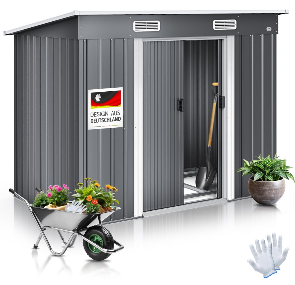 KESSER® - Gerätehaus L Metall 4 m³ mit Fundament | Produktbild 