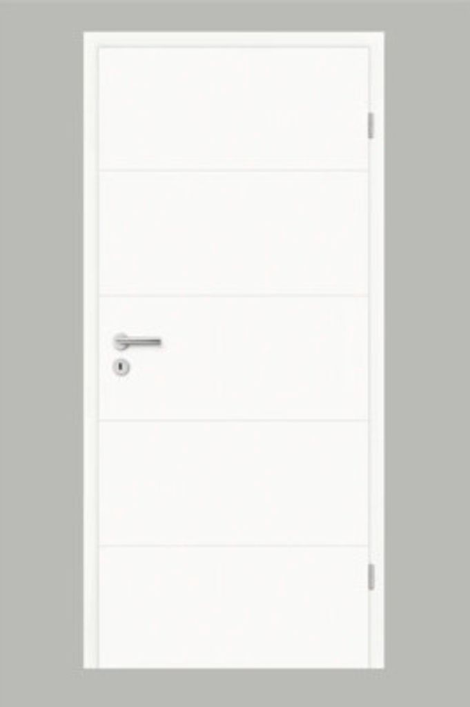 Pertura Zimmertür Perla 05 Design weiß lackiert (ähnlich RAL 9003) 98,5 x 198,5 cm Rechts
