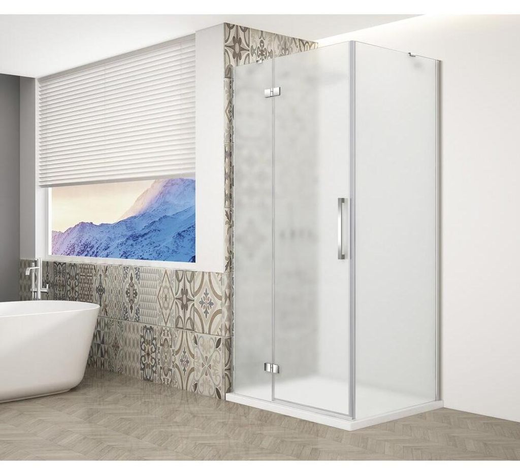 TRINITY CHROME Rechteckige Duschkabine 1000x1200mm, Mattglas, links