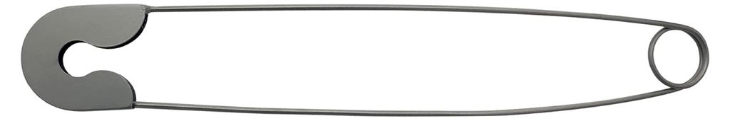 Wanddekoration große Sicherheitsnadel grau Metall-Wanddeko zum Hängen modernes Dekoobjekt für kreative Räume