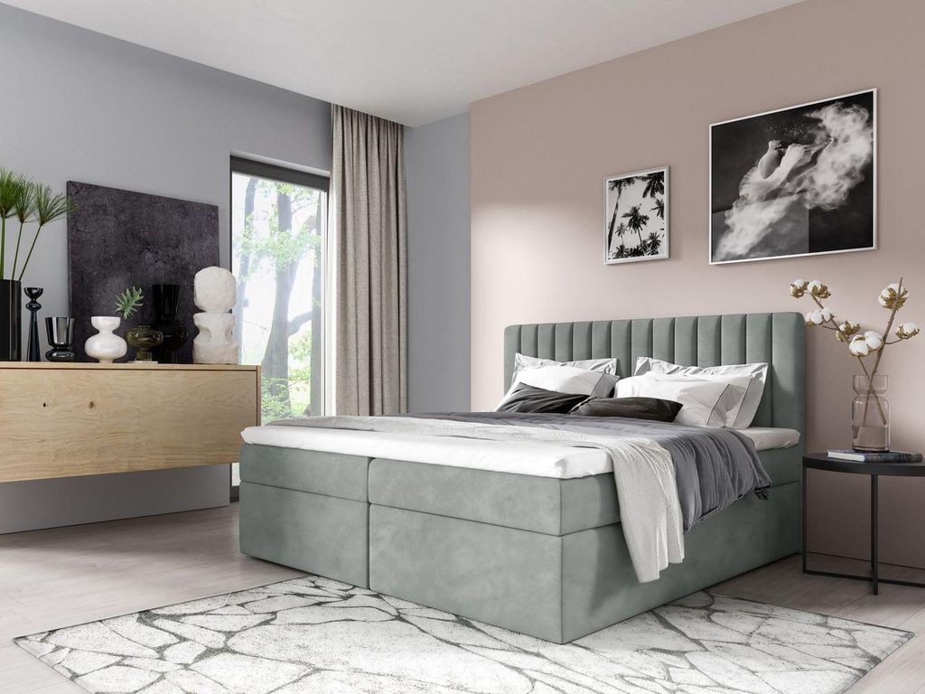 Doppelbett 140x200 IANA - grau + GRATIS Matratzenauflage