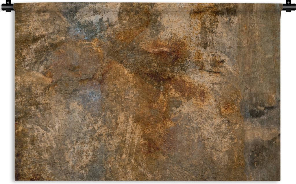 MuchoWow Wandteppich Wandbehang Gold - Rost - Abstrakt 150x100 cm Tapisserie Dekoration Wandtuch - Waschbar - Tapisserien - Wand-Decke