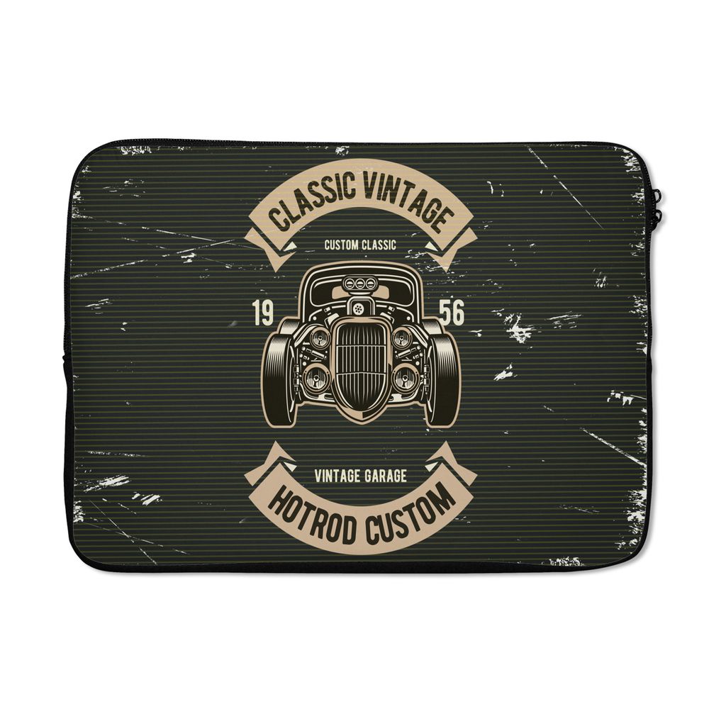 MuchoWow Laptop Hülle 13 Zoll Oldtimer - Zeichnung Laptoptasche - Laptophülle - Sleeve - Rundumschutz