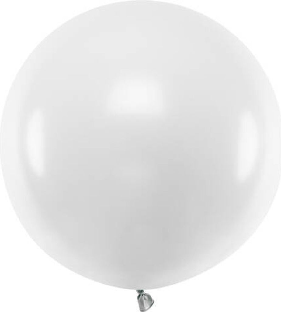 Riesen-Latexballon, weiß, pastellweiß, 60 cm, 1 Stück. Produktbild 
