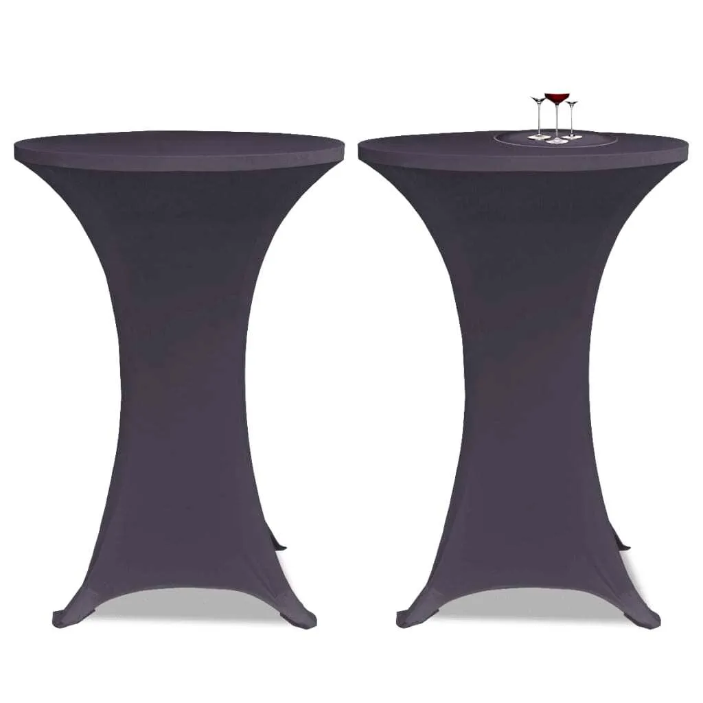 Set 4 Copritavolo Stretch 80 cm Antracite per Tavoli Alti da Bar
