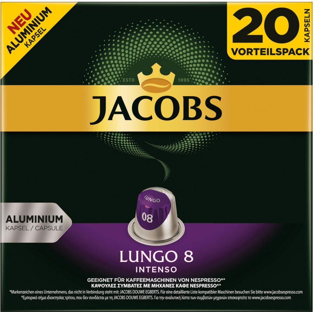 Kapsułki Jacobs Lungo 8 Intenso 20 aluminiowych kapsułek do Zdjęcie produktu 4