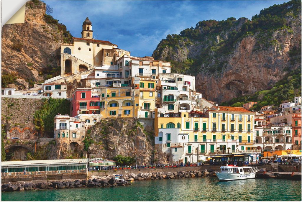 ARTland Wandbild, selbstklebend Hafen von Amalfi an der Produktbild 
