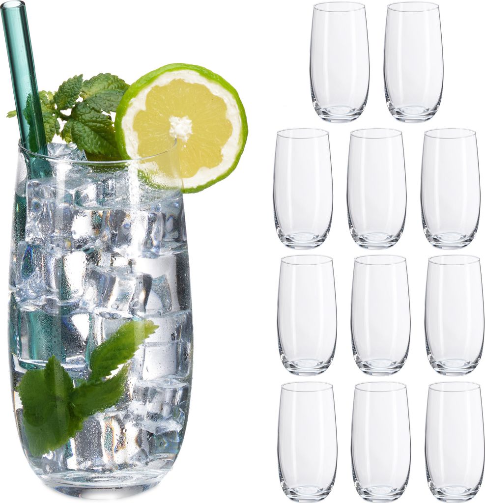 relaxdays Trinkgläser 12er Set