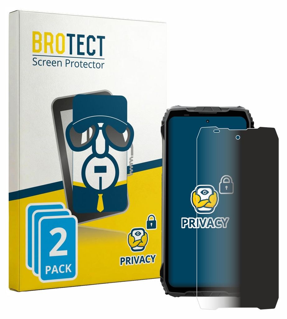 2x BROTECT Sichtschutzfolie für Blackview Fort 200 Anti-Spy Privacy Sichtschutz Blickschutz Folie Blaulicht-Schutz