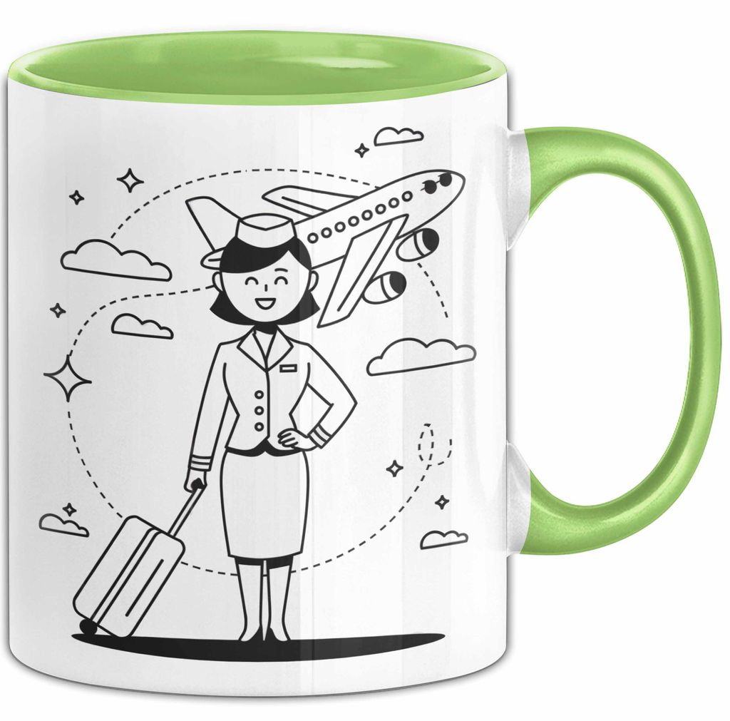 Flugbegleiter Tasse Geschenk Lustige Geschenkidee Spruch Für Reise Crew (Grün)