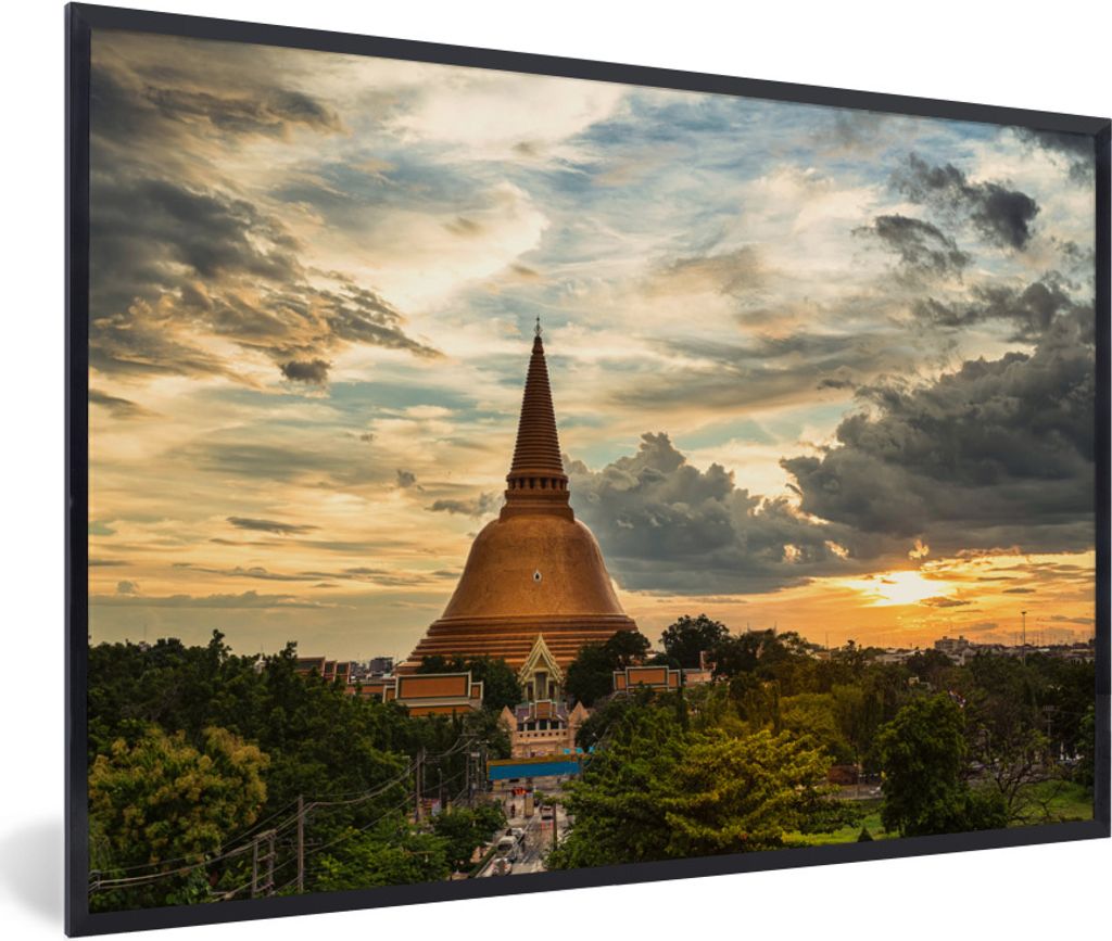 MuchoWow Gerahmtes Poster Thailand - Pflanzen - Sonne 90x60 cm - Poster mit Schwarzem Bilderrahmen Wandposter Rahmen Foto Bilder - Fotorahmen - F...