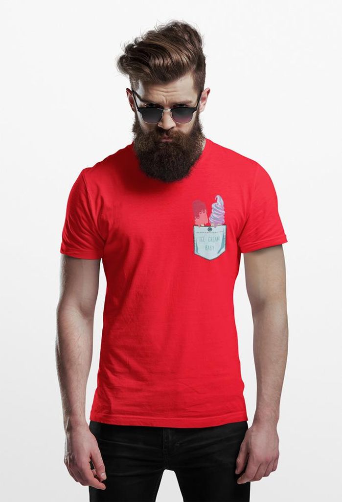 D&B Uni Polo PO00017 Ice Cream Pocket Rot-Größe 2XL
