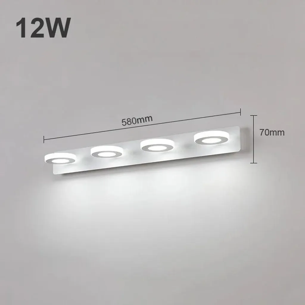 Luminaire mural design LED avec 4 têtes rondes économie d'énergie blanc mat