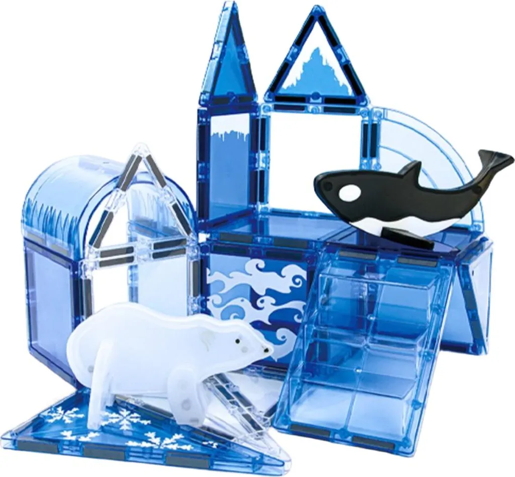 Jeu Éducatif de Construction Magnétique 56 Pièces Bleu TechKidz