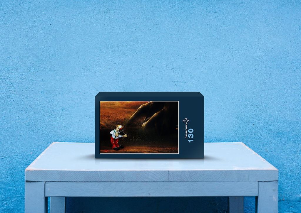 hansepuzzle 27690 - Clown Puzzle, 130 Teile, Gefühle, 28,7 x 20,0cm mit hochwertiger Aufbewahrung, Kartonbox und wiederverschließbarem Beutel