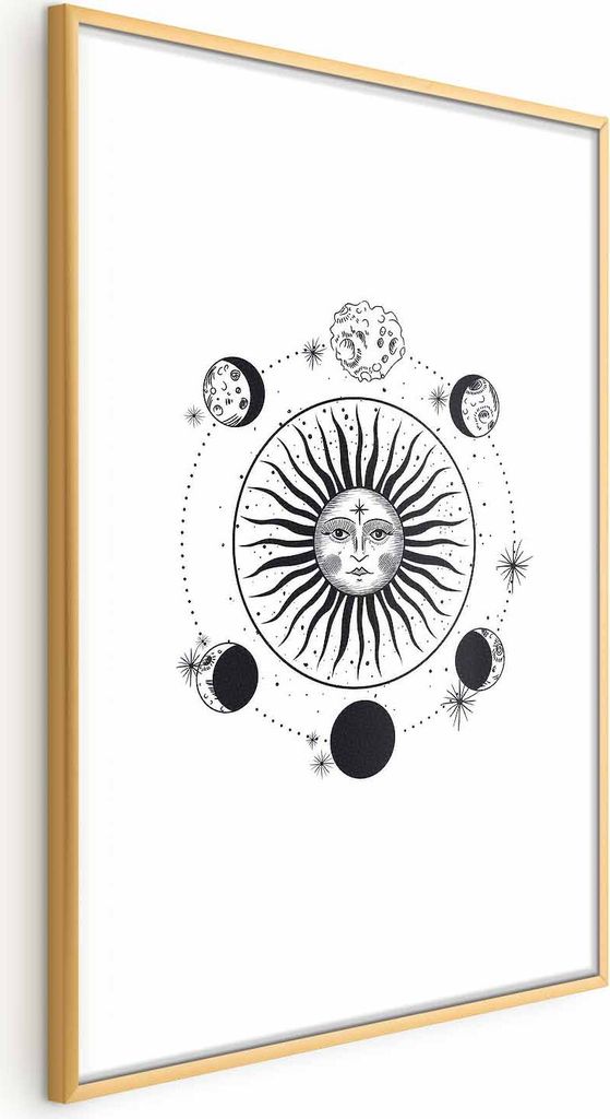 Posterpapier Poster - Phases of the Moon 21x30 cm Text n-B-0040-ao-a