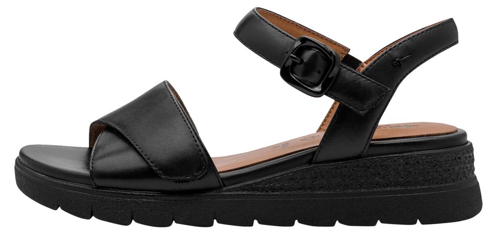 Ledersandalen mit Keilabsatz, bequemer Tragekomfort Produktbild 