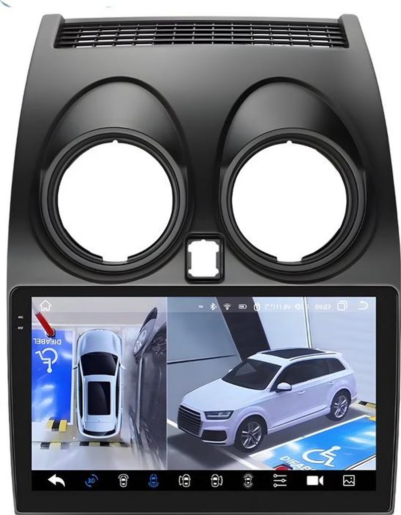 Autoradio mit Bluetooth und CarPlay für Nissan Qashqai J10 (2006–2013) – Kompatibel mit Apple und Android – Stereoanlage – Navigationssystem