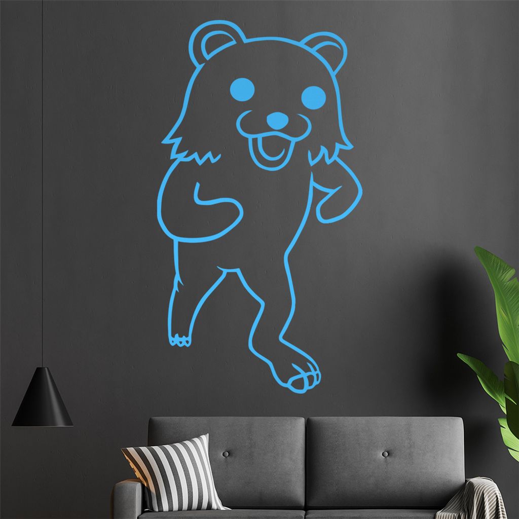 Pedobär rennend Wandtattoo in 6 Größen - Wandaufkleber Wall Sticker - Dekoration, Küche, Wohnzimmer, Schlafzimmer, Badezimmer