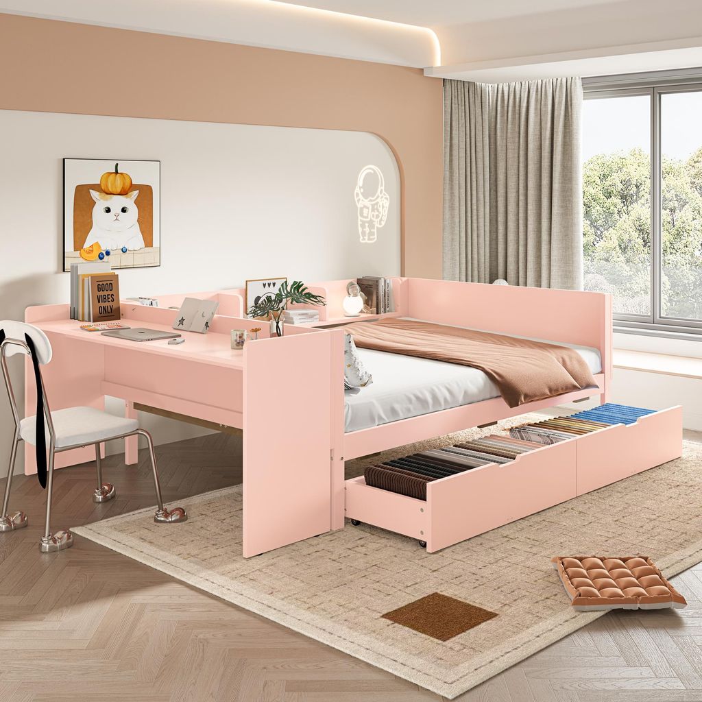 Merax Tagesbett Schlafsofa 140x200 cm, mit 2 Schubladen, Produktbild 