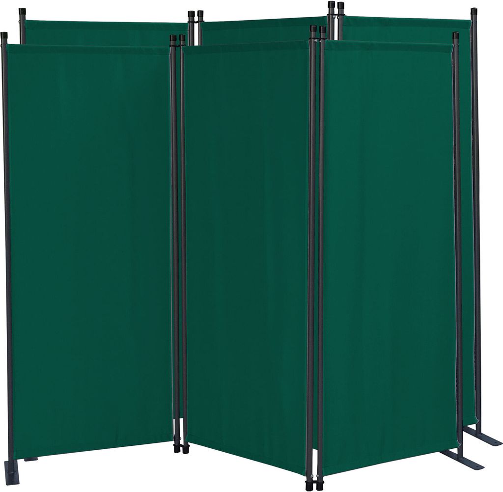 2 Stück Paravent 3 Teilig 170 x 165 cm Grün - Garten & Balkon Sichtschutz Stellwand Innen & Außen - Raumteiler Trennwand Faltbar Blickdicht & We...