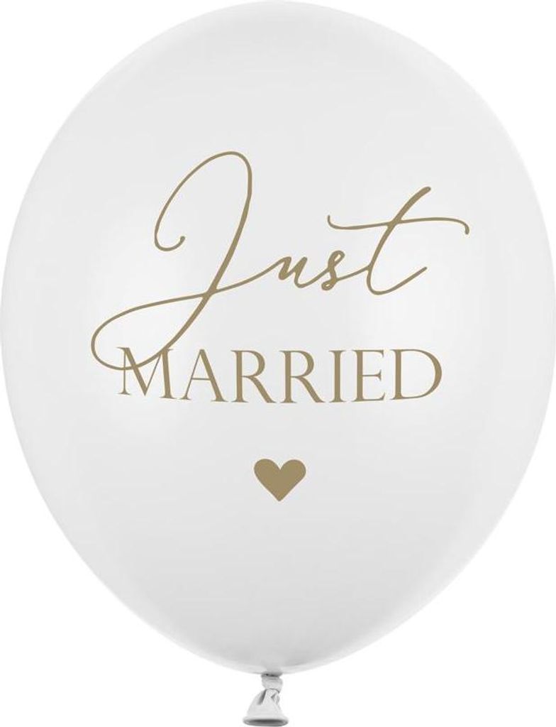 Palloncini 30 cm con stampa Just Married set di 50 Immagine del prodotto 