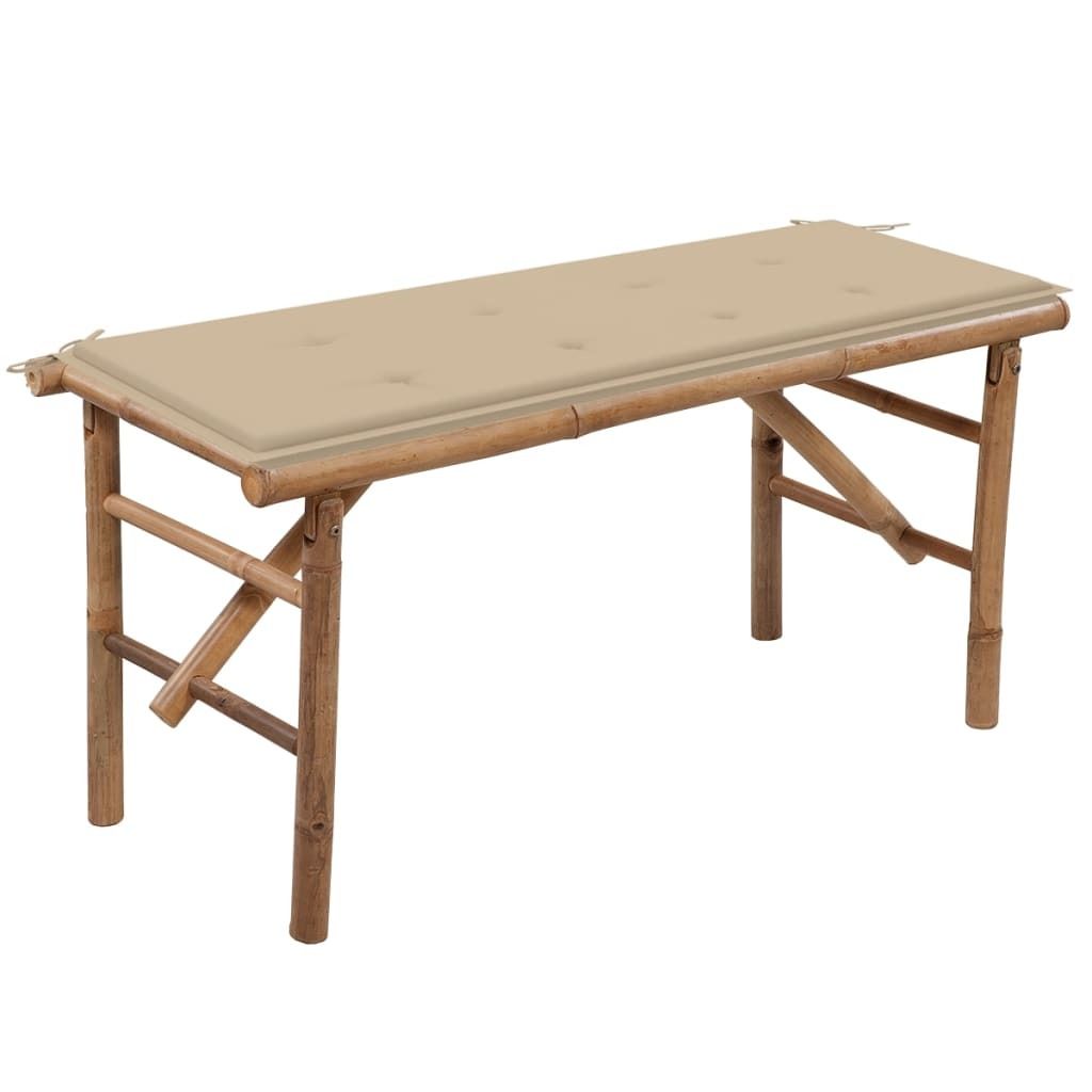 vidaXL Banc de jardin pliable avec support 118 cm bambou Image du produit 