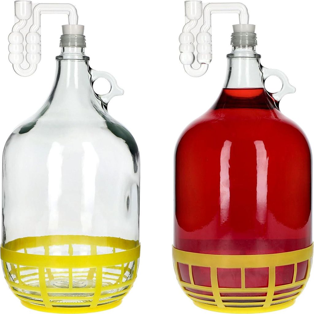 2x 5L Flasche +Gummistopfen + Gärröhrchen Gärballon Set Produktbild 8